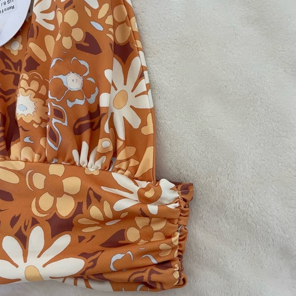 Princess Polly Retro Floral Orange Halter Top - Picture 7 of 11